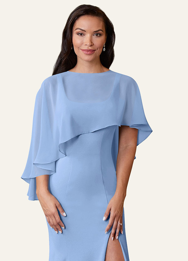 front Azazie Matching Color Wren Chiffon Wrap