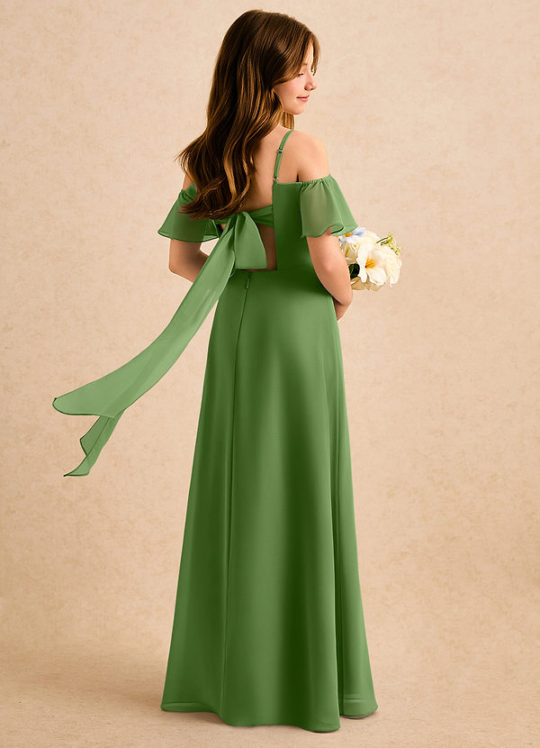 Azazie Robyn Girls Formal Sukienki dla dziewczynek sypiących kwiaty Linia A Dekolt w kształcie serca Szyfon Długość podłogi Sukienka image1