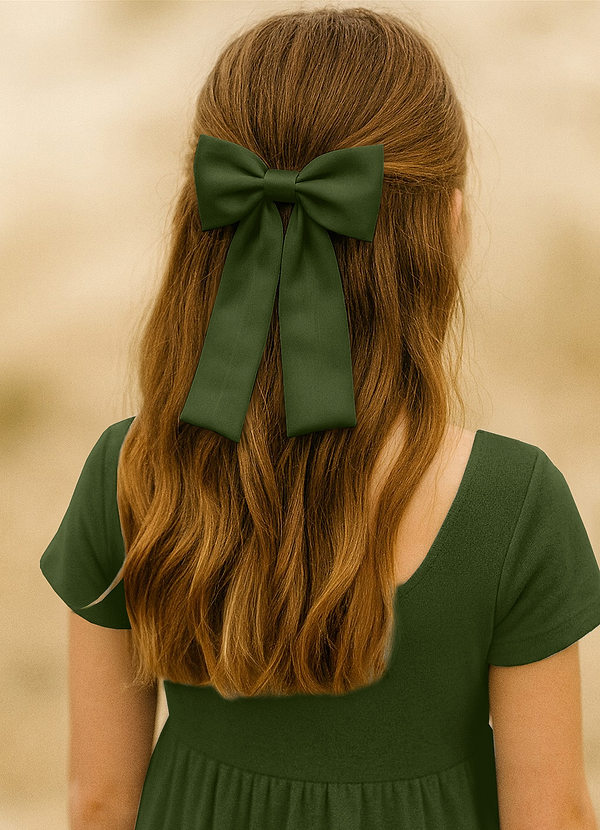 front Girls Satin Bow Hair Clip