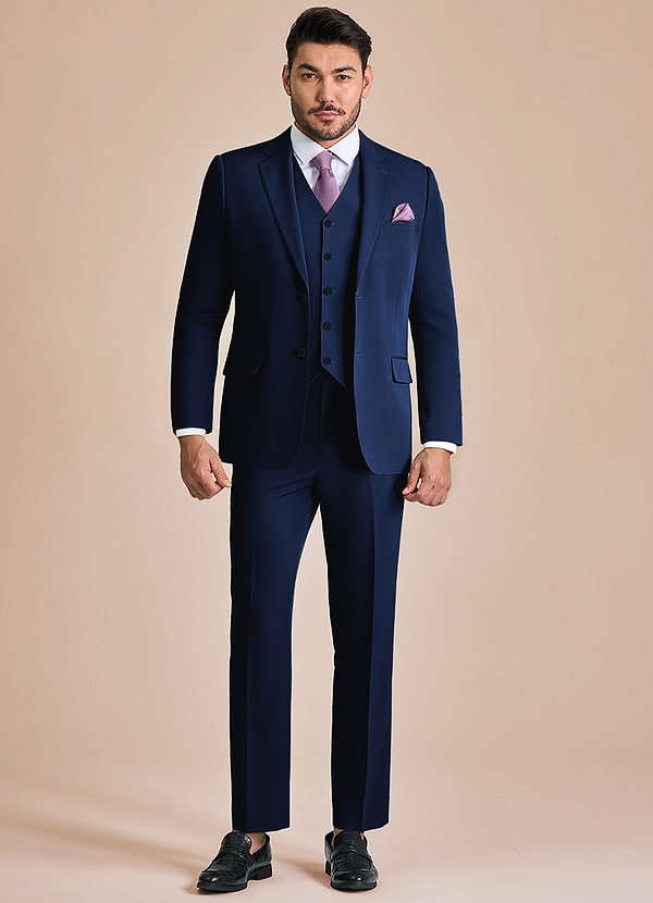 front James Blue Structured Stretch 3-piece suit