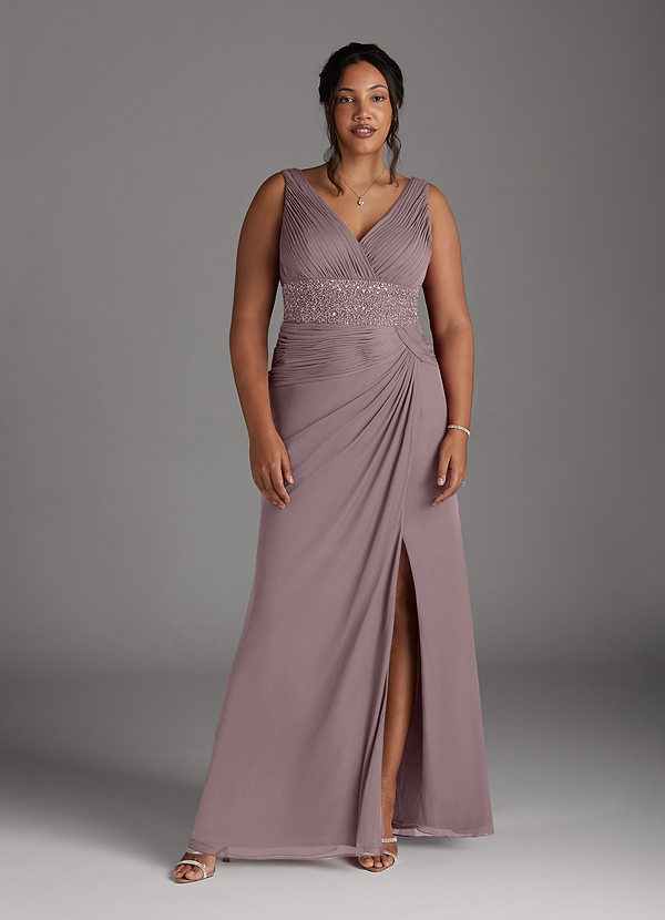 Azazie Winona Vestidos de Madre de la Novia Vestido de Atardecer de Malla de Sirena con Lentejuela image1