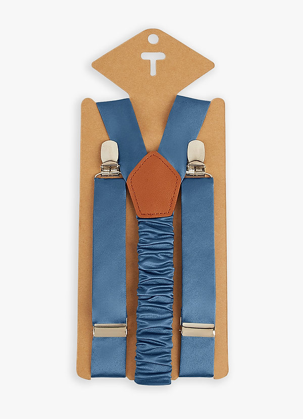front Matching Color Boy's Matte Satin Suspenders