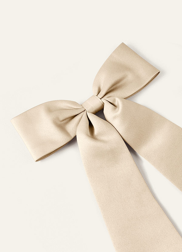 front Set di fermagli per capelli con fiocco in raso opaco coordinato