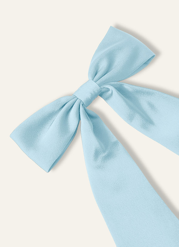 front Matching Color Stretch Satin Bow Hair Clip