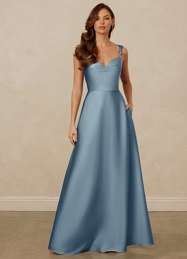 Christian Siriano Bridal for Azazie 1001 Bridesmaid Dresses Cowl Neck Stretch Satin A-line Dress image1