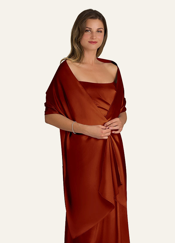 front Azazie Scialle In Raso Metallizzato In Colore Abbinato