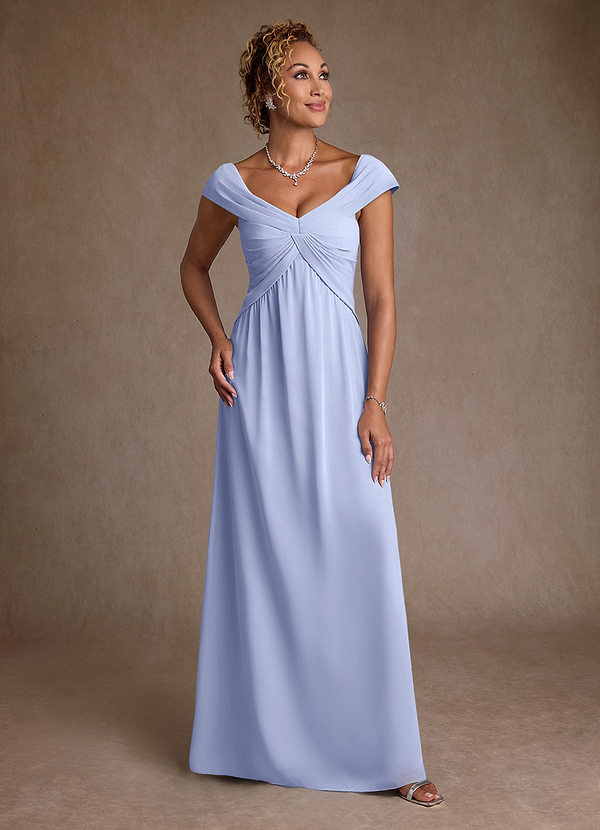 Azazie Myrtle Mother of the Brides Dresses Ice A-Line Pleated Chiffon Dress image1
