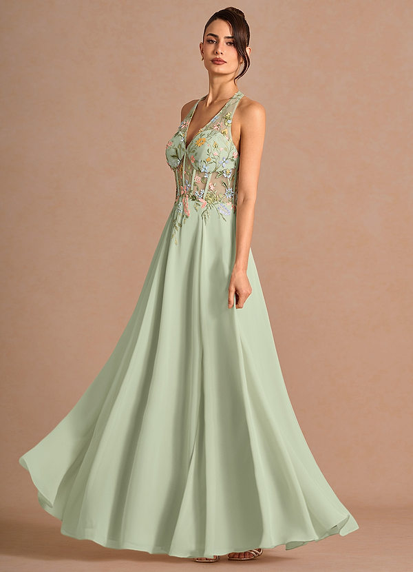 Robe Longue Vert Clair Nymeria image1