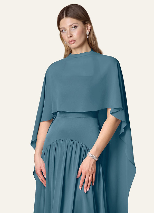 front Azazie Matching Color Chiffon Multiway Cape