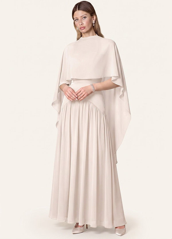 front Azazie Matching Color Chiffon Multiway Cape