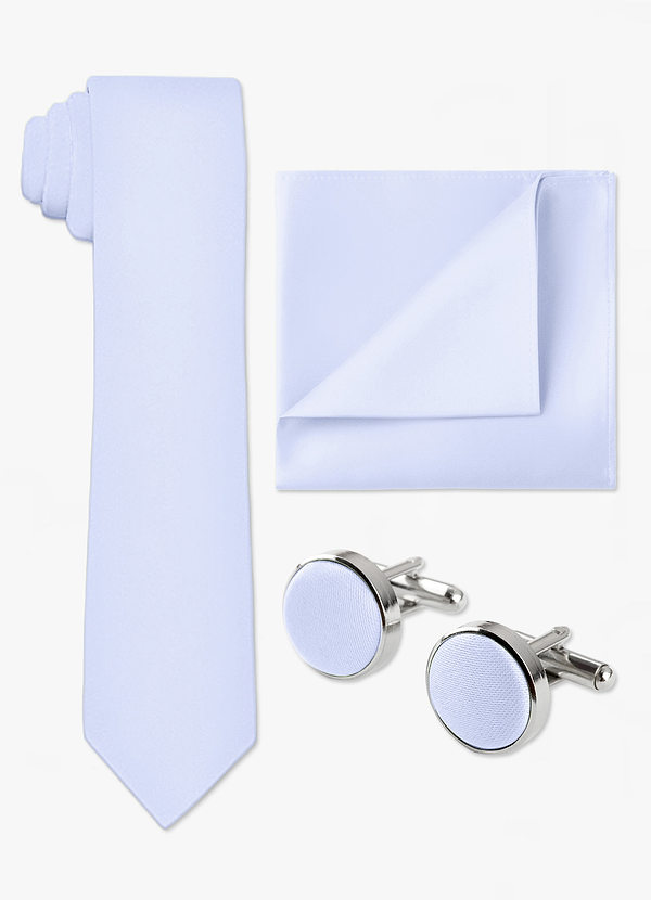 front Matching Skinny Tie & Pocket Square & Cuff Links Set