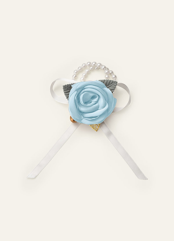 front Matching Color Stretch Satin Wrist Corsage