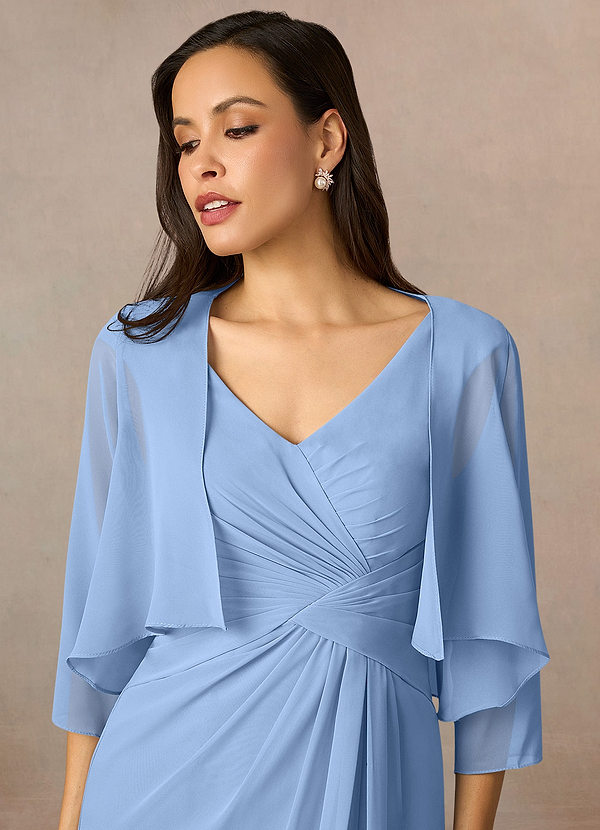 front Azazie Matching Color Fisher Chiffon Wrap