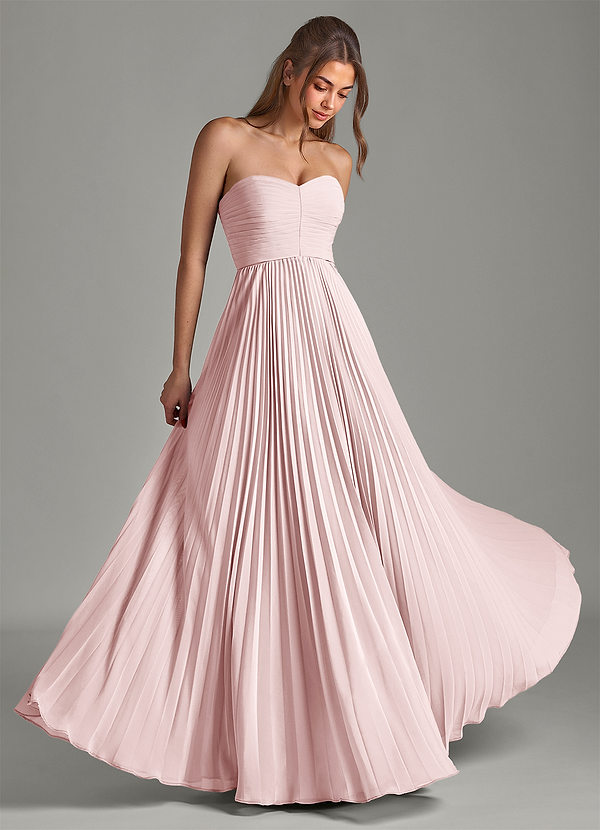 Azazie Chiana Abiti da Damigella Abito A-Line in Chiffon Senza Cinturino Rosa Rossore image1