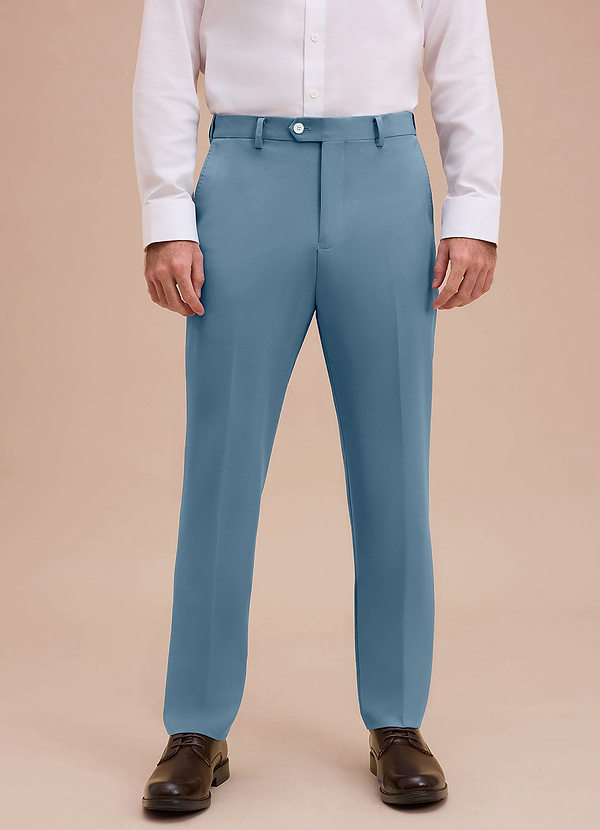 front Ethan Light Blue Refined Weave Dress Pants