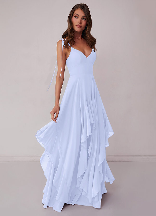 Barbie ♥ Azazie Bridesmaid Dresses Lavender A-Line Bow Chiffon Dress image1