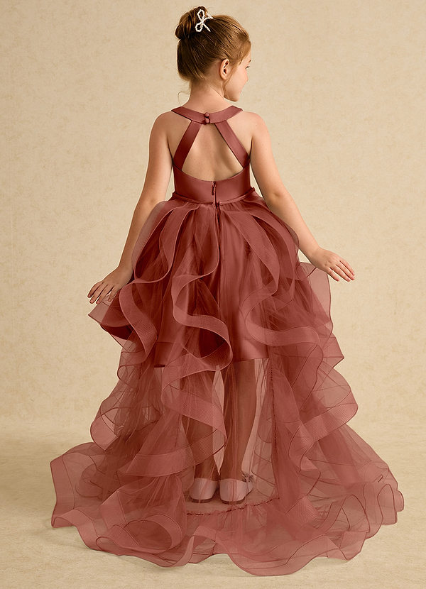 Azazie Julietta Robes de Fillette d'Honneur Robe Princesse en Tulle Convertible Auburn image1