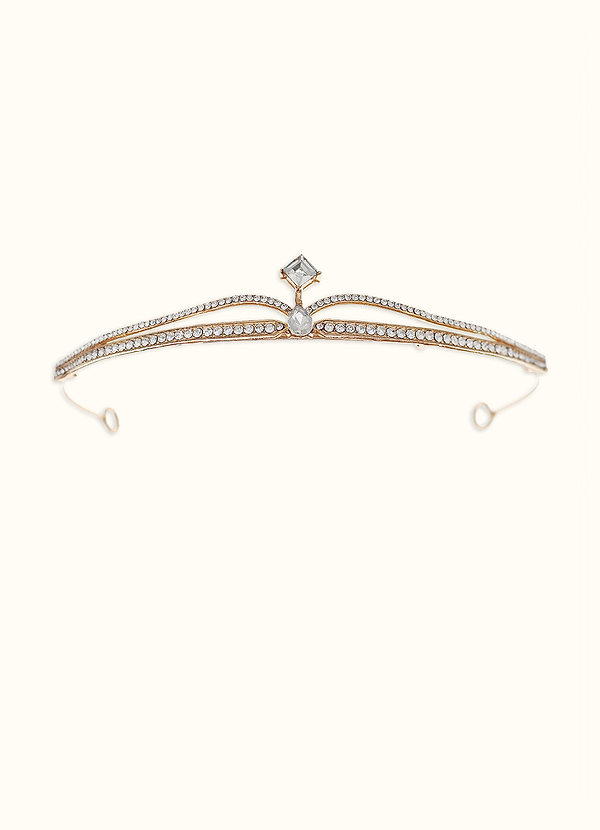 Gold Crystal Crown Headpieces Azazie