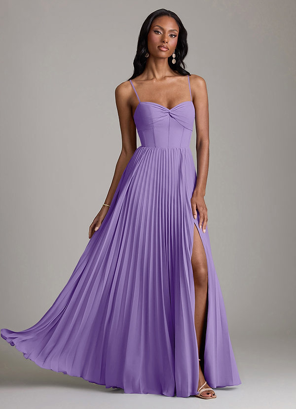 Azazie Akiko Abiti da Damigella Abito A-Line in Chiffon Scollo a Cuore Tahiti image1