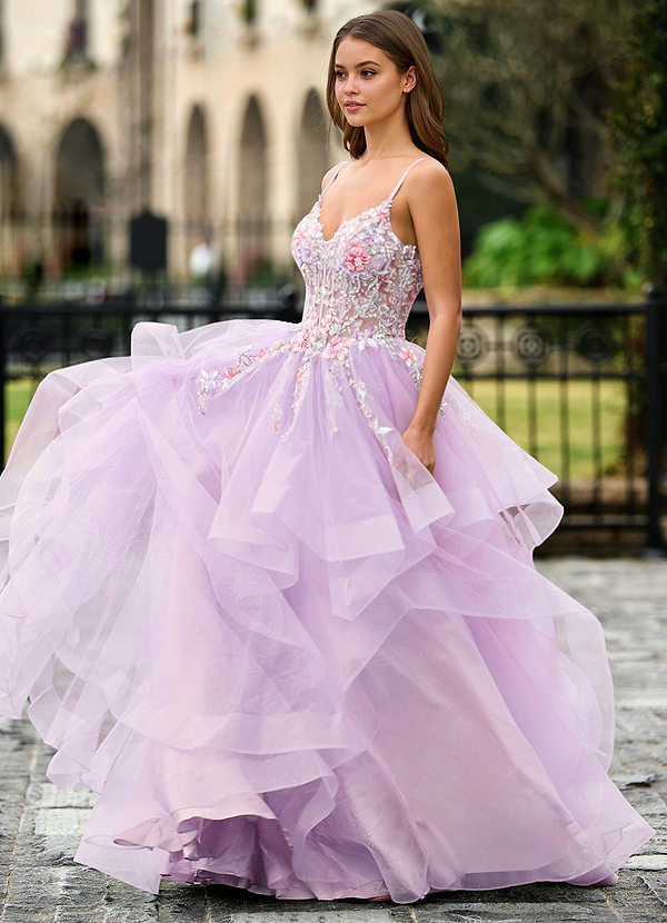 Goartrume Pink Mermaid Tulle Prom Dress image1