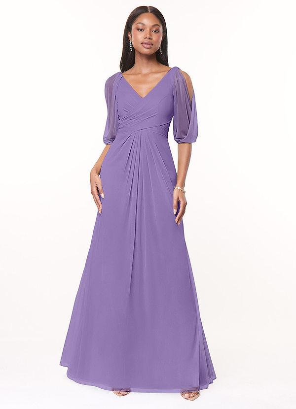 Azazie Noelia Bridesmaid Dresses Tahiti A-Line Pleated Mesh Dress image1