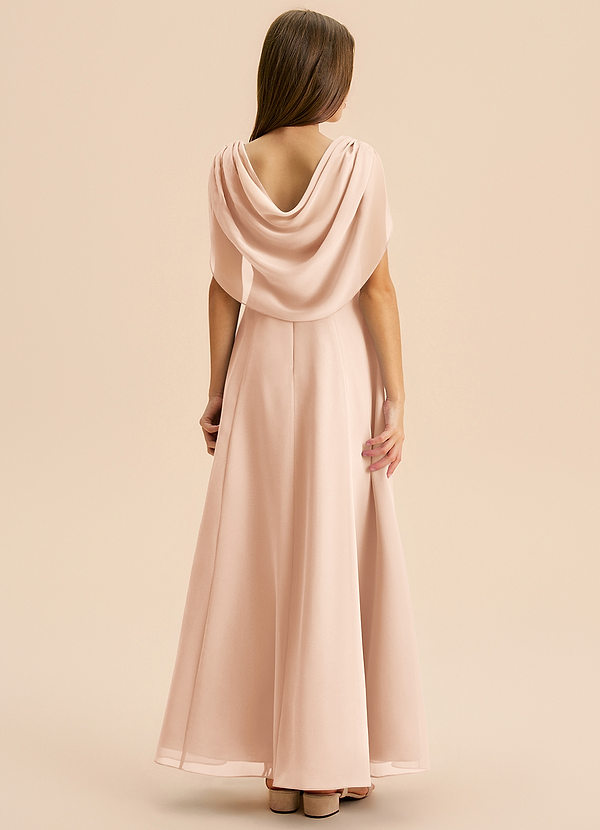 Azazie Lambie Junior English Rose A-Line Pleated Chiffon Dress image1