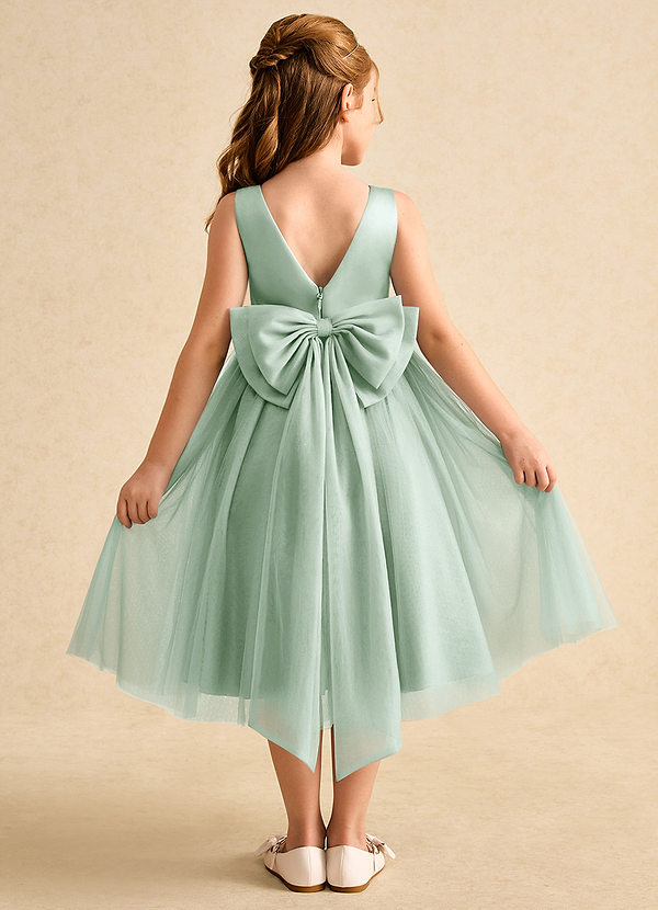 Azazie Winnie Flower Girl Dresses Vestir Agave de Tule de Vestido de baile com Arco image1