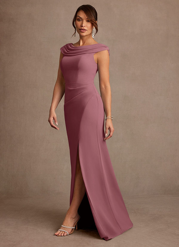 Azazie Irvine Mother of the Brides Dresses Desert Rose A-Line Pleated Chiffon Dress image1