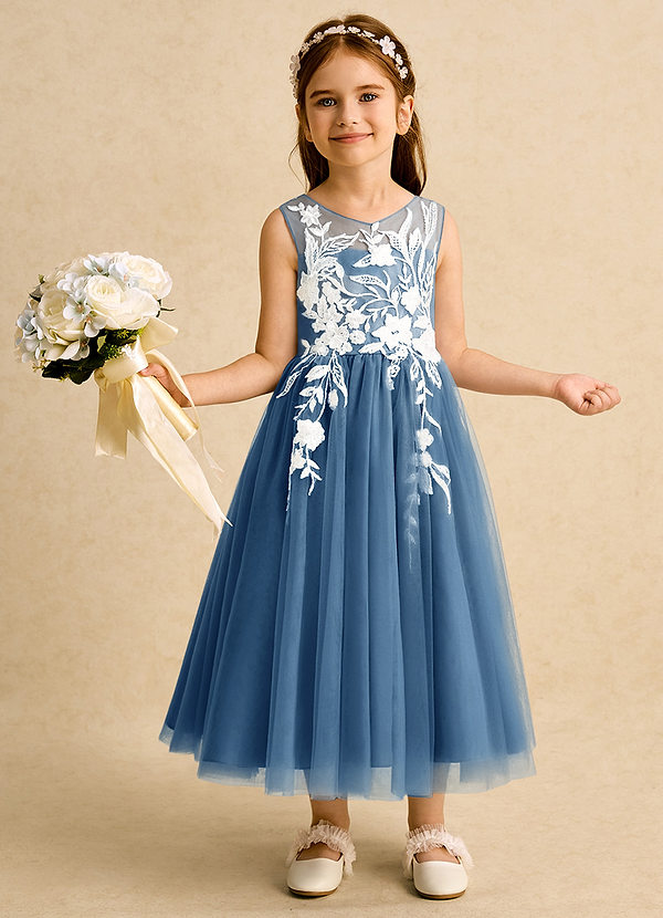 Azazie Sundae Blumenkinder Kleider Ballkleid Spitze Kleid Zwielichtviolett image1