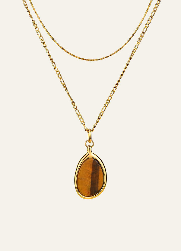 front Collana a strati con ciondolo occhio di tigre