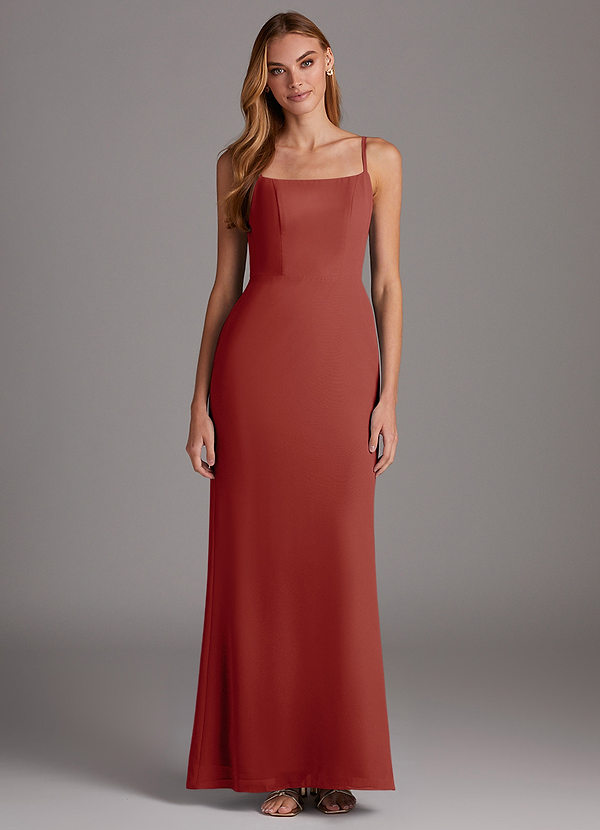 Tayla Sheath Square Neckline Chiffon Dress