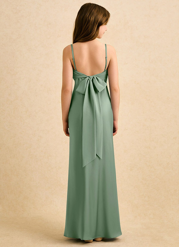 Azazie Ellie Girls Formal Klänningar för brudeflicka Klä Sjöjungfru i Stretch Satin Plisserad image1