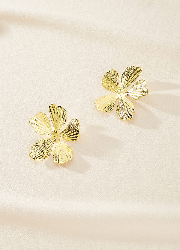 front Petal Statement Stud Earrings