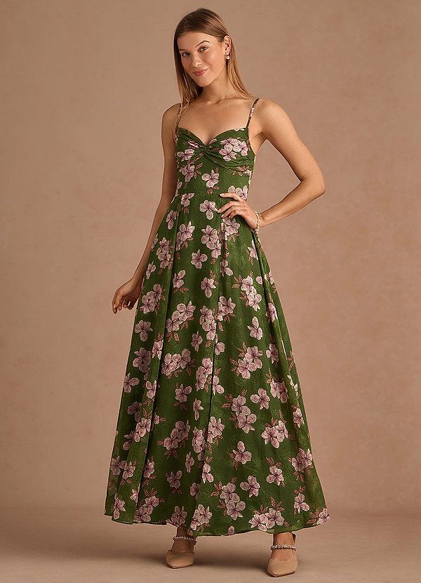 Vestido Verde Floral Largo Amorelle image1