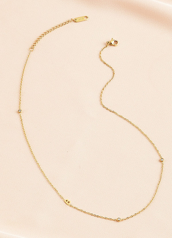 front Sideways Initial Letter Necklace