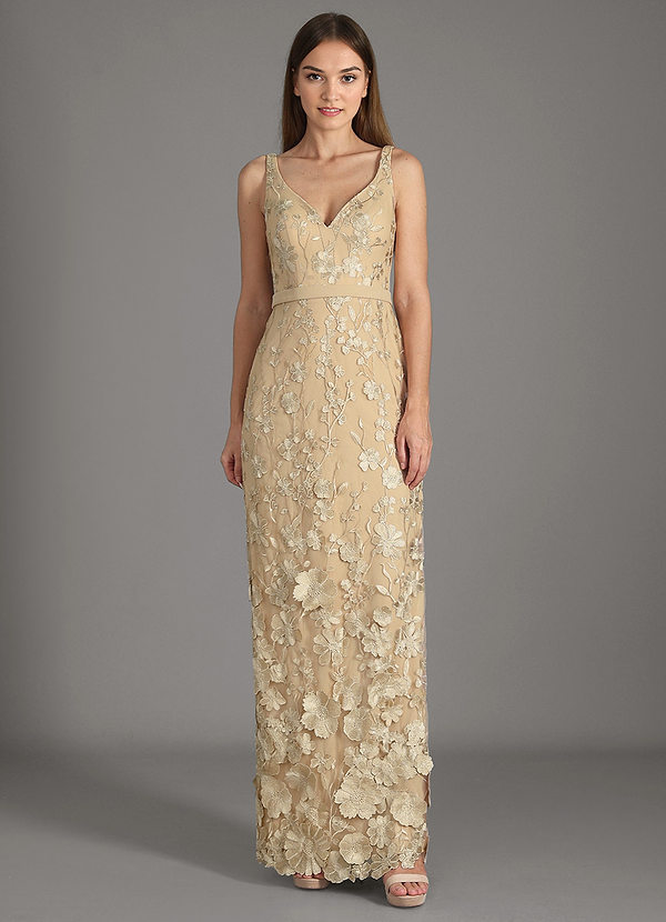 Calista Champagne Floral Maxi Dress image1