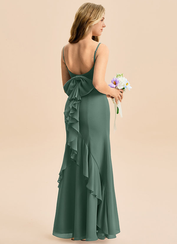 Azazie Lioren Junior Robe Sirène en Mousseline de soie Arc Mousse De Mer image1