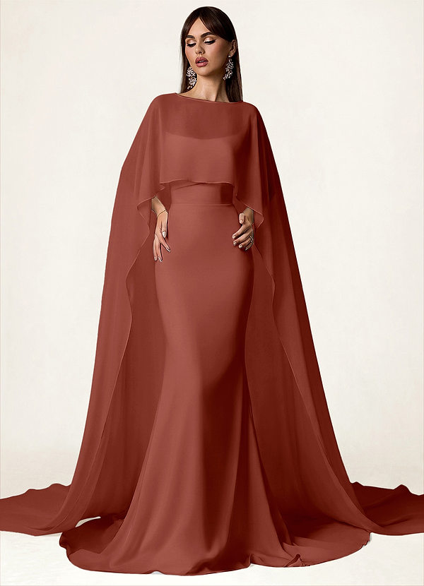 front Azazie Chiffon cape in bijpassende kleur