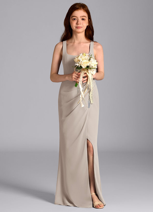 Azazie Mero Junior Frost Mermaid Pleated Chiffon Dress image1