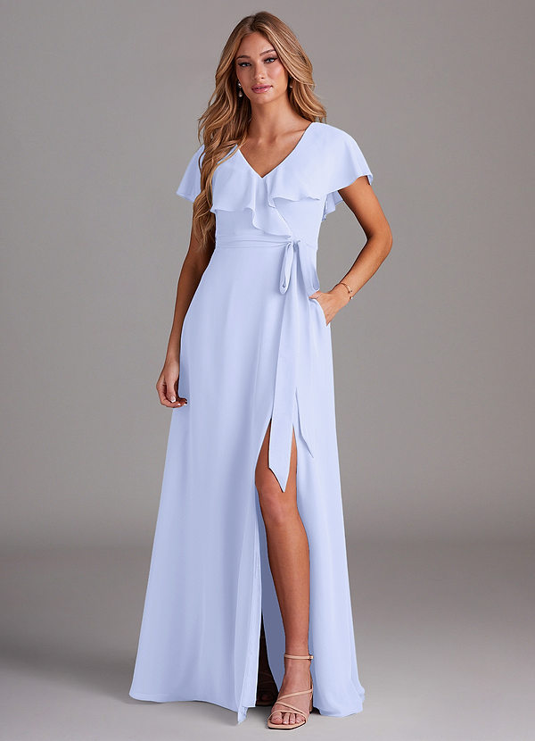 Azazie Lainey Bridesmaid Dresses Lavender A-Line with Pockets Chiffon Dress image1