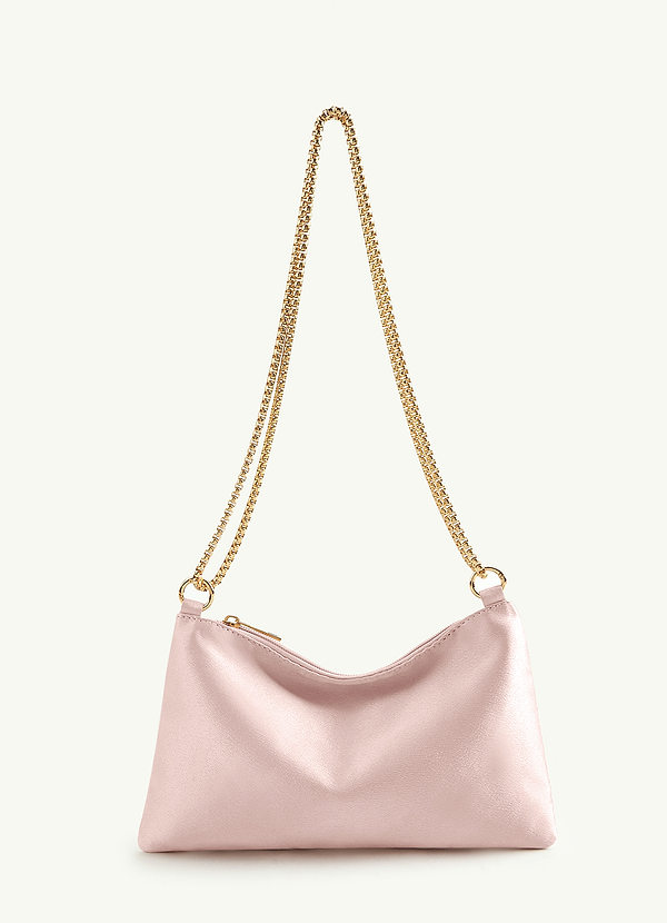 front Bolso de hombro ajustable de satén metálico a juego
