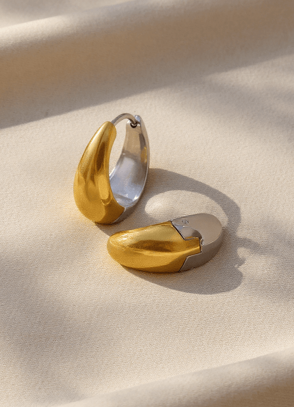 front Leah Waterproof Huggie Earrings