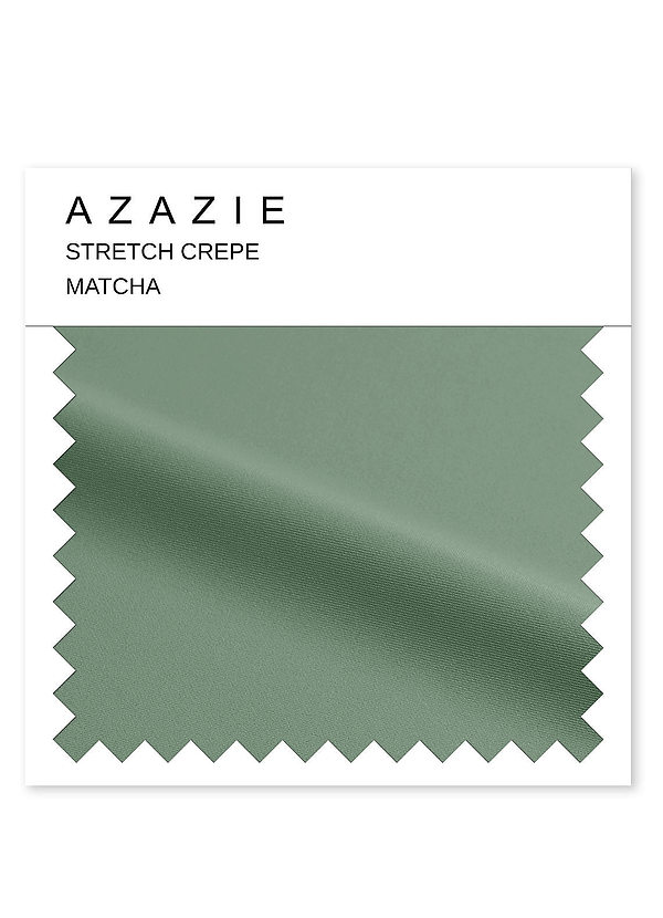 front Azazie Matcha Stretch Crepe Swatch