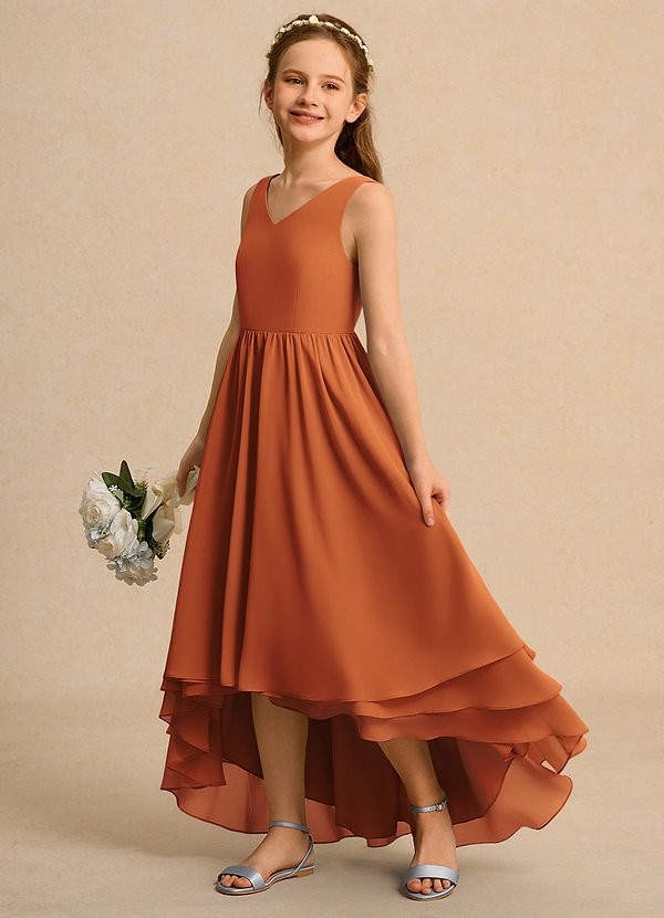 Azazie Kitten Girls Formal Vestidos de Niña de Flores Vestido de Canela de Gasa de Corte en A image1