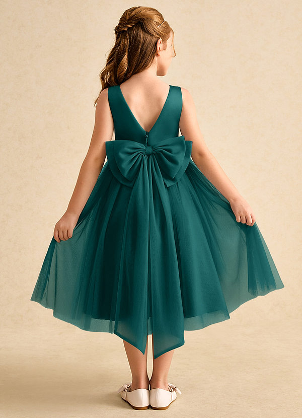 Azazie Winnie Flower Girl Dresses Peacock Ball-Gown Bow Tulle Dress image1