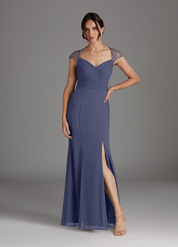 Azazie Blanchett Mother of the Brides Dresses Stormy Mermaid Sequins Chiffon Dress image1