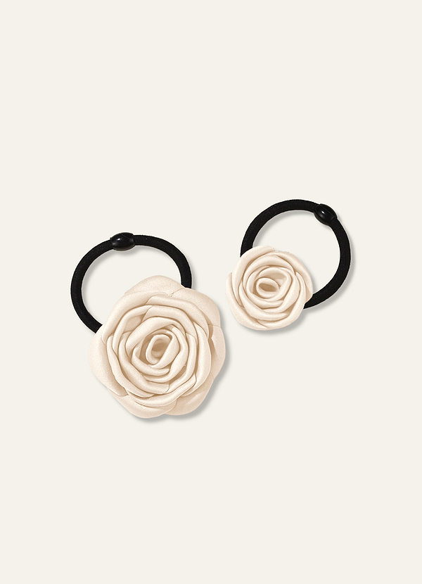 front Conjunto de 2 gomas para el pelo Darling Poise Ivory Flower