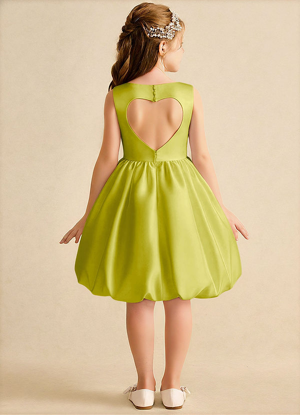 Azazie Nirvana Robes de cortège enfant Robe Princesse en Mat Satiné Rayé Citronnelle image1