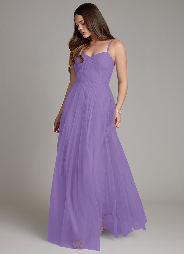 Azazie Teagan Bridesmaid Dresses Tahiti A-Line Sweetheart Neckline Tulle Dress image1