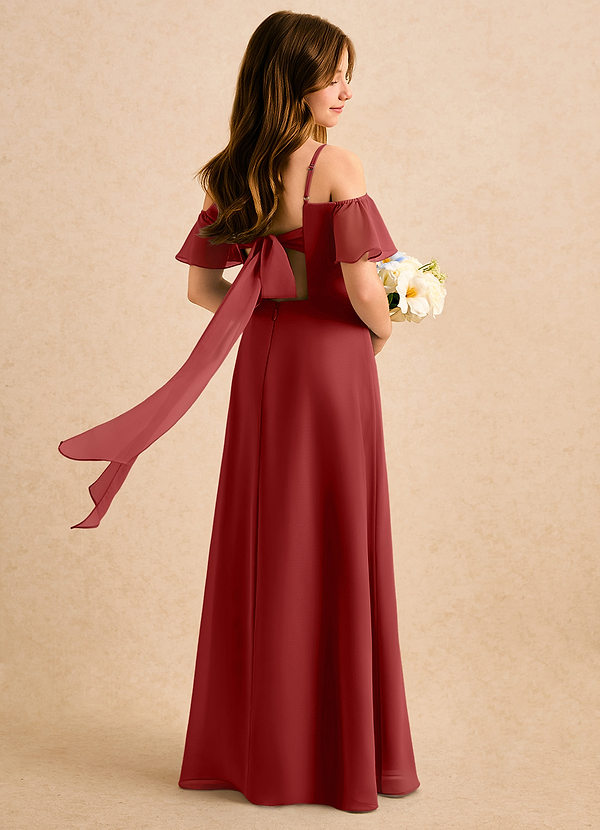 Azazie Robyn Girls Formal Flower Girl Dresses Rust A-Line Sweetheart Neckline Chiffon Dress image1